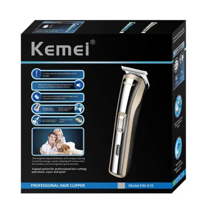 Kemei KM 418 Fast Charge Electric Clippers Stainless Steel Blade Trimer Cutter Cordless LCD Display Hair clipper