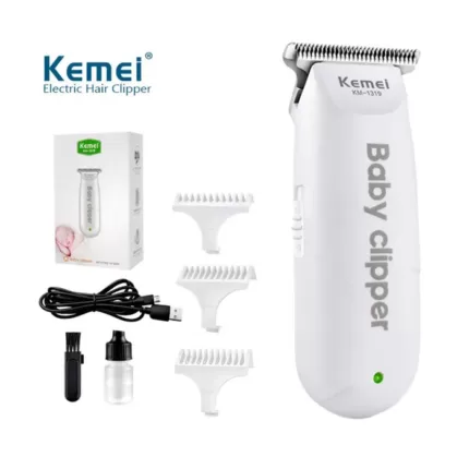 KEMEI KM-1318 Professional Rechargeable Electric Baby Silent Hair Trimmer Hair Clipper Baby Hair Cut Hairdressing
