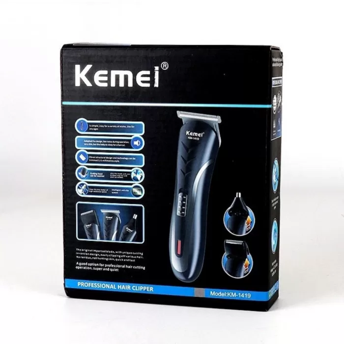KEMEI KM-1419 All 3in1 Rechargeable Hair Clipper for Men Waterproof Electric Shaver Beard Nose Ear Shaver Barber Hair Trimmer