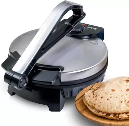 Roti/Chapati Maker |Ideal for Making Homemade Tortillas Tacos Flatbreads Chapati Roti - Non-stick Coating, Lightweight & Compact Design - 2 Year Warranty