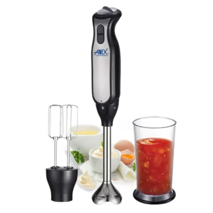 Anex AG 129 Deluxe Hand Blender with Beater Black & Silver with 2 Years Brand Warranty