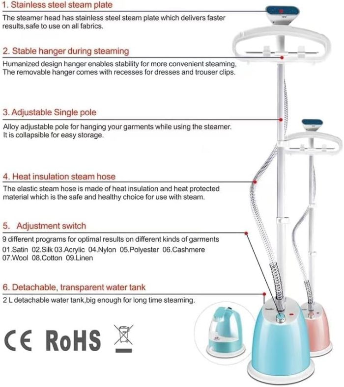 Sonifer Garment Steamer 2L Water Tank 2000 Watt SF-9055
