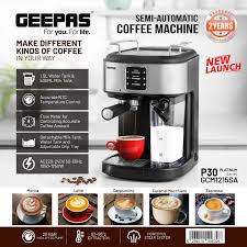 GEEPAS Espresso and Cappuccino Coffee Machine, Equipped with 20 Bar High Pressure Pump and Powerful Steam System 1.5 L 1250 W GCM1215SA