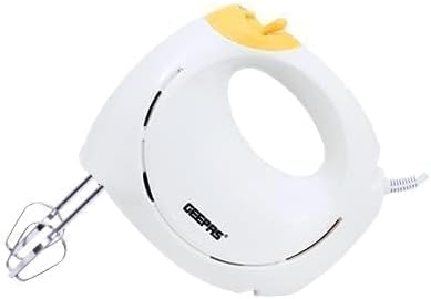 Geepas GHM43012 150W Hand Mixer - Professional Electric Handheld Mixer for Baking - 7 Speed Function, Includes Stainless Steel Beaters & Dough Hooks