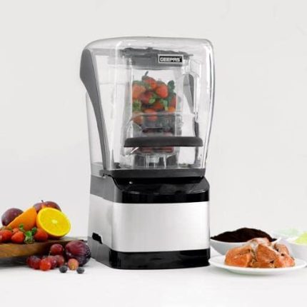 Geepas Sound Proof Digital Blender, LED Timer, 2L Jar, GSB44084 Nine Preprogrammed Function 1800W Blender for Flavored Milk, Smoothie, Sorbet, Etc Silver