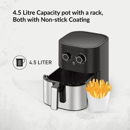 Geepas Air Fryer- GAF37541/ 4.5 L Pot with Rack, with Vortex Air Frying Technology/Multiple Function, 1-30 Min Timer, Ideal for Fries, Steak 2 Years Warranty Visit the Geepas Store