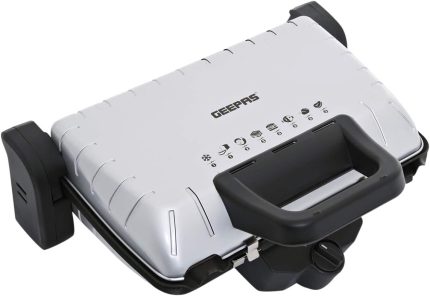 Geepas Multifunction Grill Maker, Adjustable Thermostat, GGM5458 - Non-Stick Cooking Plate, Detachable Cooking Plate, Overheat Protection, Cord Storage, Vertical Storage, Portable
