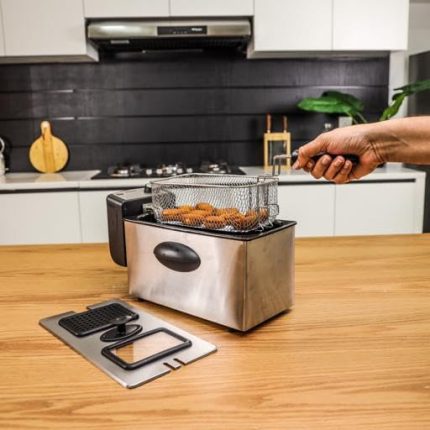 Geepas GDF36015N 2000W Powerful Deep Fryer With Overheat Protection, 3 Liter Capacity, Black
