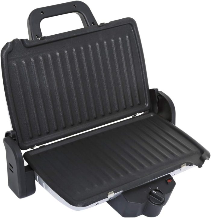 Geepas Multifunction Grill Maker, Adjustable Thermostat, GGM5458 - Non-Stick Cooking Plate, Detachable Cooking Plate, Overheat Protection, Cord Storage, Vertical Storage, Portable
