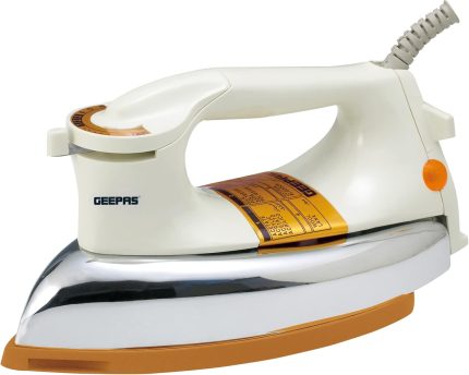 Geepas GDI2771 1200W Automatic Dry Iron - Automatic Dry Iron - Durable Teflon Plated Sole Plate| Auto Shut Off, Temperature Setting Dial