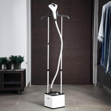 Geepas GGS25033 2000W Garment Steamer with Thermostat Protection, 1.3 Liter Capacity, White