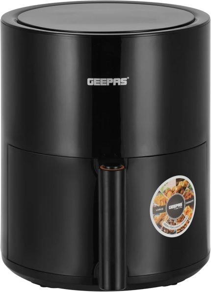 Geepas Digital Air Fryer- GAF37501T/ 4.0 Liter Capacity, Oil Free Cooking, 60 Min Timer, Temperature 80-200 Degree Celsius/ 8 Preset Programs 2 Years Warranty, Black