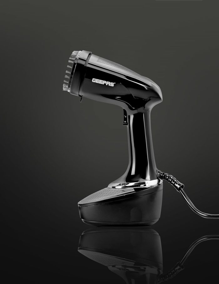 Geepas Handheld Garment Steamer- GGS25041/ 1500 W, Easy to Use,Suitable for all Kinds of Fabric and Safe for Delicate Fabrics/Vertical Ironing, and 400 ml Capacity/Black, 2 Years Warranty