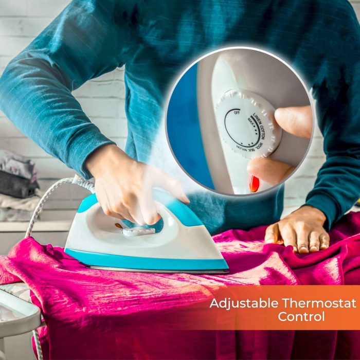 Geepas GDI7782 1200W Dry Iron - Non-Stick Coating Plate & Adjustable Thermostat Control | Indicator Light with ABS Material | 2 Years Warranty