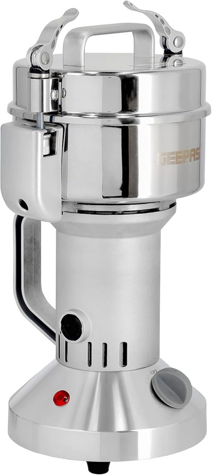 Geepas Food Processor, SS Bowl with Lid, 300g capacity | GCG41014 | Stainless Steel Blade| Safe Lid Protect Design | Mixer Grinder for Herb/ Spice/ Nut with Overload Protection