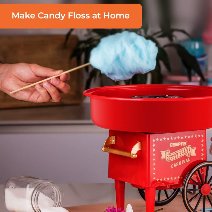 Geepas-Cotton Candy Maker, Mini Candy Maker, GCM831 | Retro Style Design | Great Gift for Birthday Parties, Children's Day and Christmas Day | Colour Candy Visit the Geepas Store