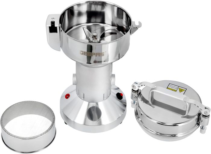 Geepas Food Processor, SS Bowl with Lid, 300g capacity | GCG41014 | Stainless Steel Blade| Safe Lid Protect Design | Mixer Grinder for Herb/ Spice/ Nut with Overload Protection