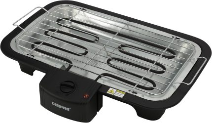 Geepas 2000W Electric Barbecue Grill GBG9898 - Auto-Thermostat Control with Overheat Protection | Detachable Heating Element | Perfect for both Indoor & Outdoor cooking