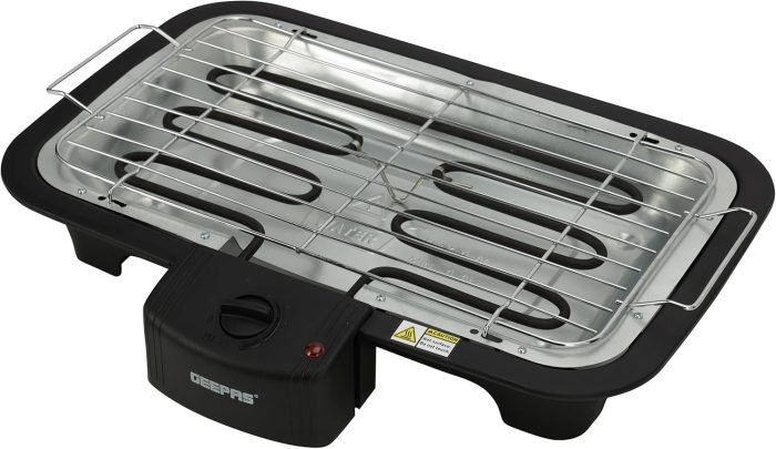 Geepas 2000W Electric Barbecue Grill GBG9898 - Auto-Thermostat Control with Overheat Protection | Detachable Heating Element | Perfect for both Indoor & Outdoor cooking
