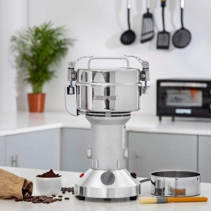 Geepas Food Processor, SS Bowl with Lid, 300g capacity | GCG41014 | Stainless Steel Blade| Safe Lid Protect Design | Mixer Grinder for Herb/ Spice/ Nut with Overload Protection
