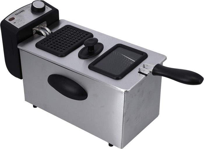 Geepas GDF36015N 2000W Powerful Deep Fryer With Overheat Protection, 3 Liter Capacity, Black