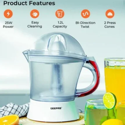 Geepas Citrus Juicer with Measuring Scale - 1.2 liter GCJ5384